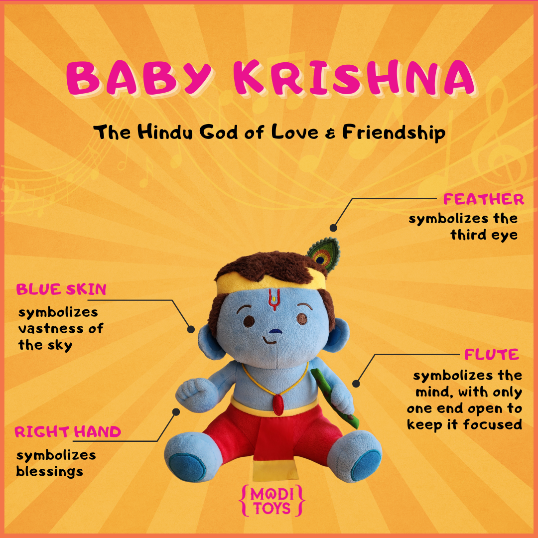 Baby Krishna (Medium 11 inch) Mantra Singing Plush Toy